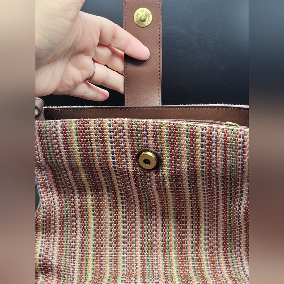 Relic Brand Boho Style Striped Shoulder Bag Purse 3 Compartment - Picture 4 of 11